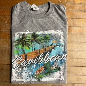 Gray Vintage Caribbean T-Shirt | XL